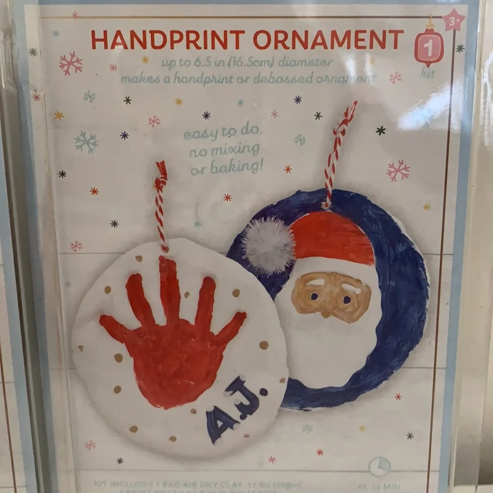Christmas Target Bullseye Handprint Ornament Clay Kit Bundle Set.